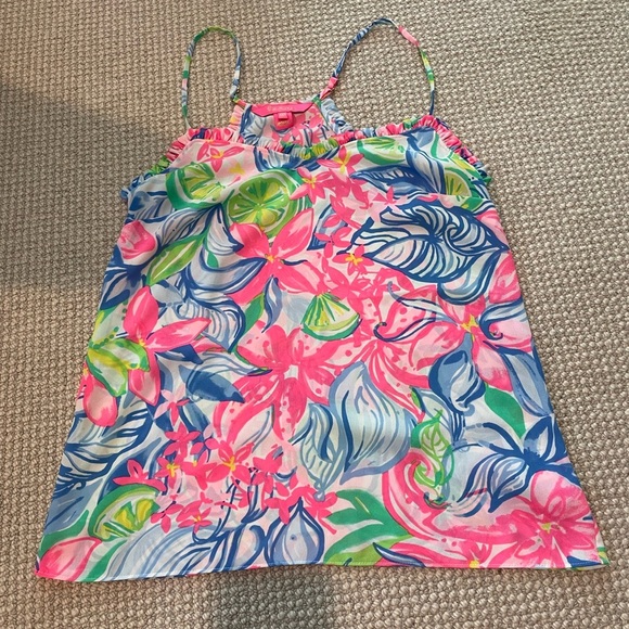 Lilly Pulitzer Dusk ruffle Tank Top XXS - Picture 2 of 6